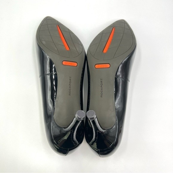 9W 9 W WIDE WIDTH Rockport Women's Total Motion 75MM Black Patent Leather Heels - Picture 9 of 15